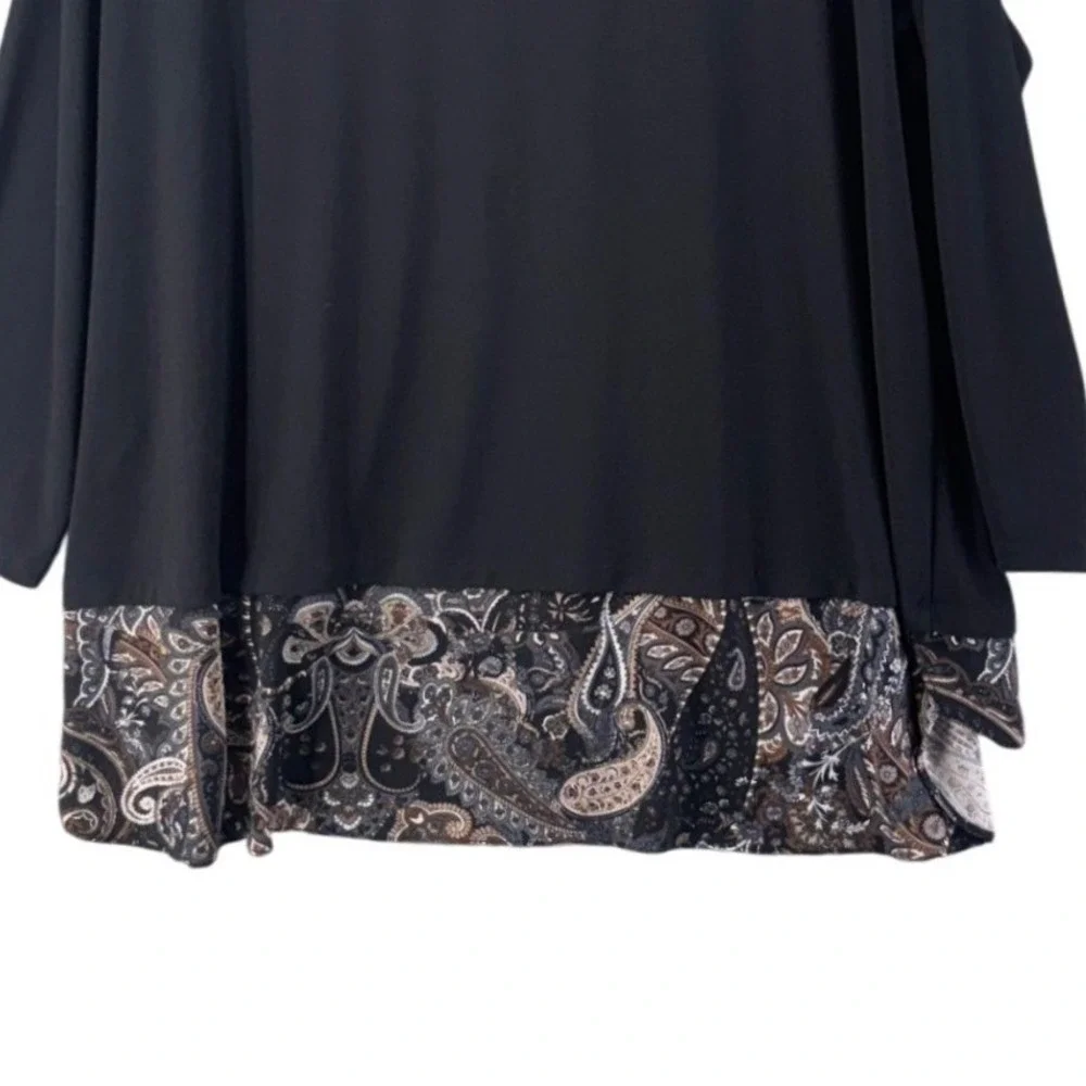 Susan Graver Womans Tunic Top Size 3X Liquid Knit Simple Basic Coastal Artsy